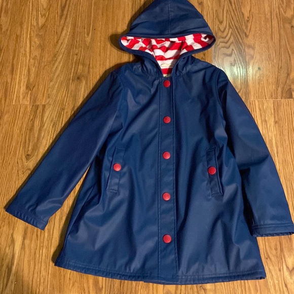 Hatley Jackets & Coats Hatley Solid Navy Childs Hooded Raincoat